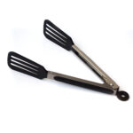 Black Stainless Steel BBQ Tongs