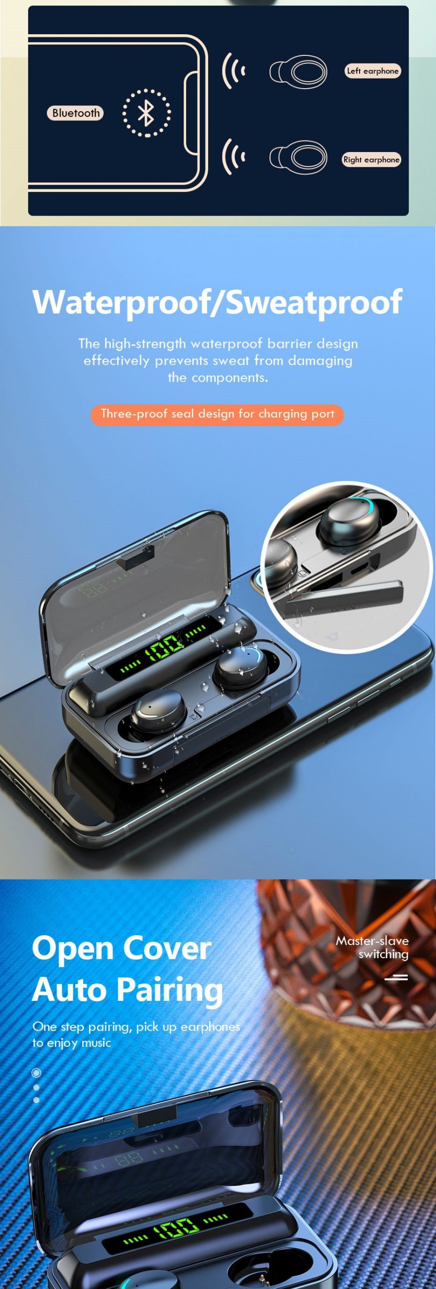 Waterproof Wireless Bluetooth Headphones Waterproof Wireless Bluetooth Headphones