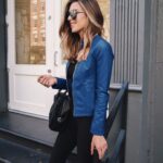 woman's leather coat