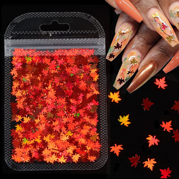 Autumn DIY Leaf Nail Decorations
